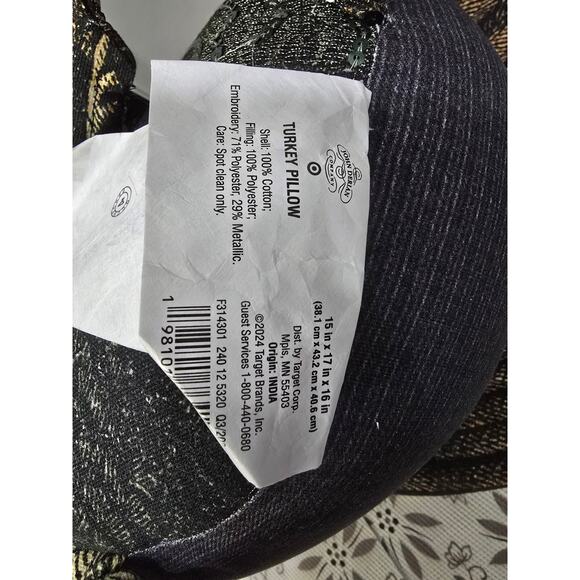 NWT John Derian for Target Beaded Turkey Decorative Pillow - Picture 14 of 14